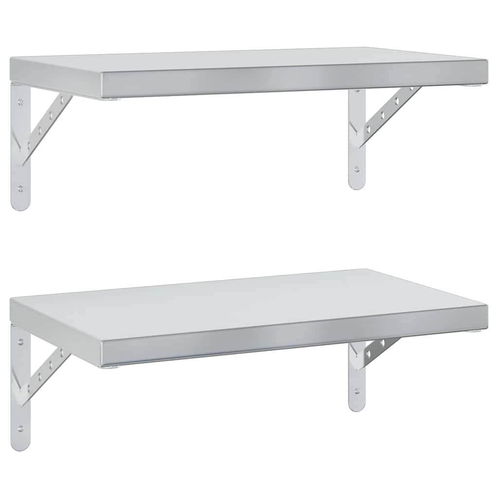 Étagères murales 2 pcs 50x30 cm argenté acier inoxydable - XIOS