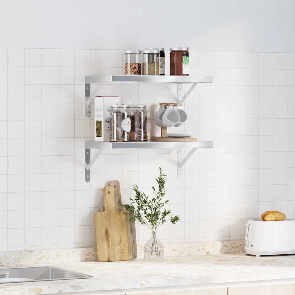 Étagères murales 2 pcs 50x30 cm argenté acier inoxydable - XIOS