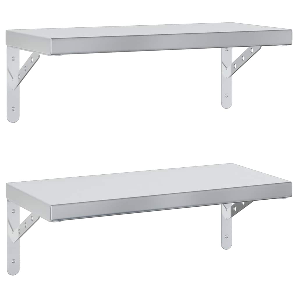 Étagères murales 2 pcs 50x23,5 cm argenté acier inoxydable - XIOS