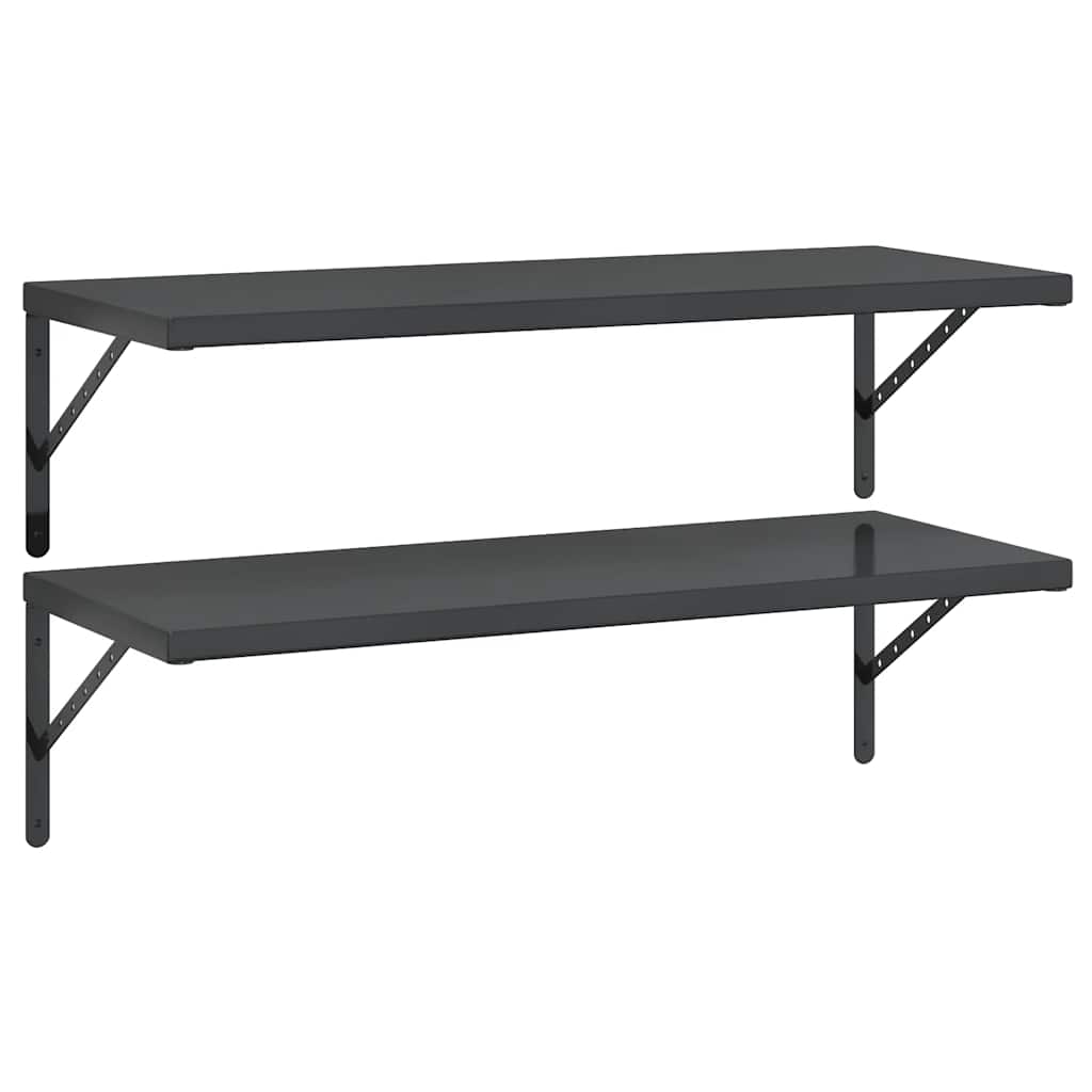 Étagères murales 2 pcs 100x40 cm noir acier inoxydable - XIOS