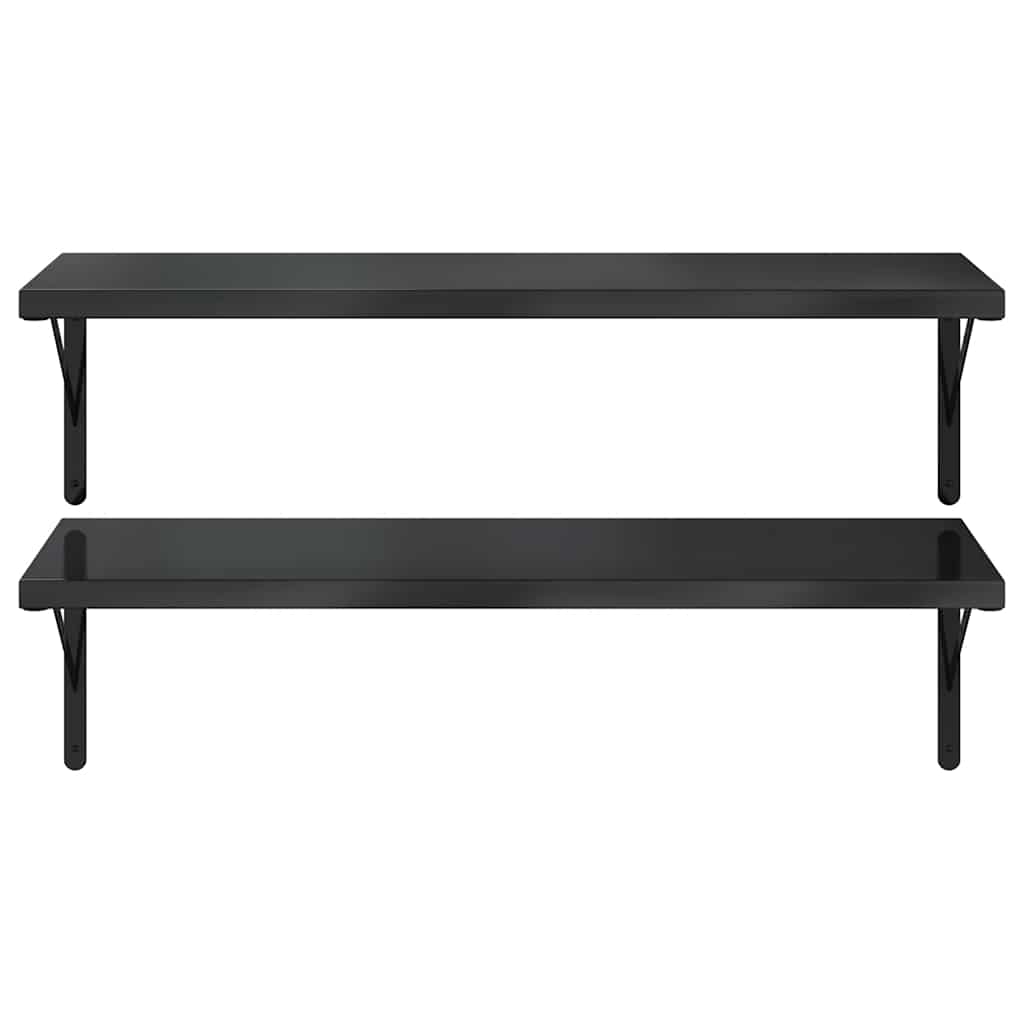 Étagères murales 2 pcs 100x40 cm noir acier inoxydable - XIOS