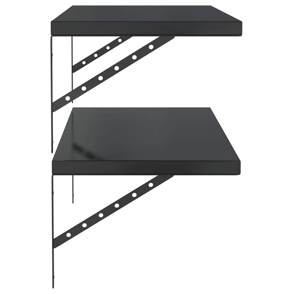 Étagères murales 2 pcs 100x40 cm noir acier inoxydable - XIOS