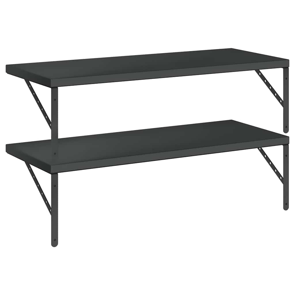 Étagères murales 2 pcs 100x40 cm noir acier inoxydable - XIOS