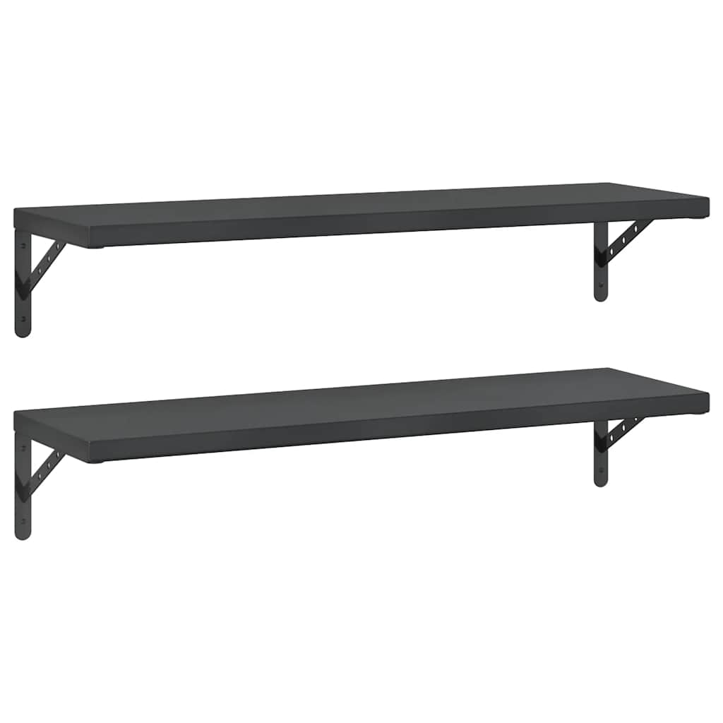 Étagères murales 2 pcs 100x30 cm noir acier inoxydable - XIOS