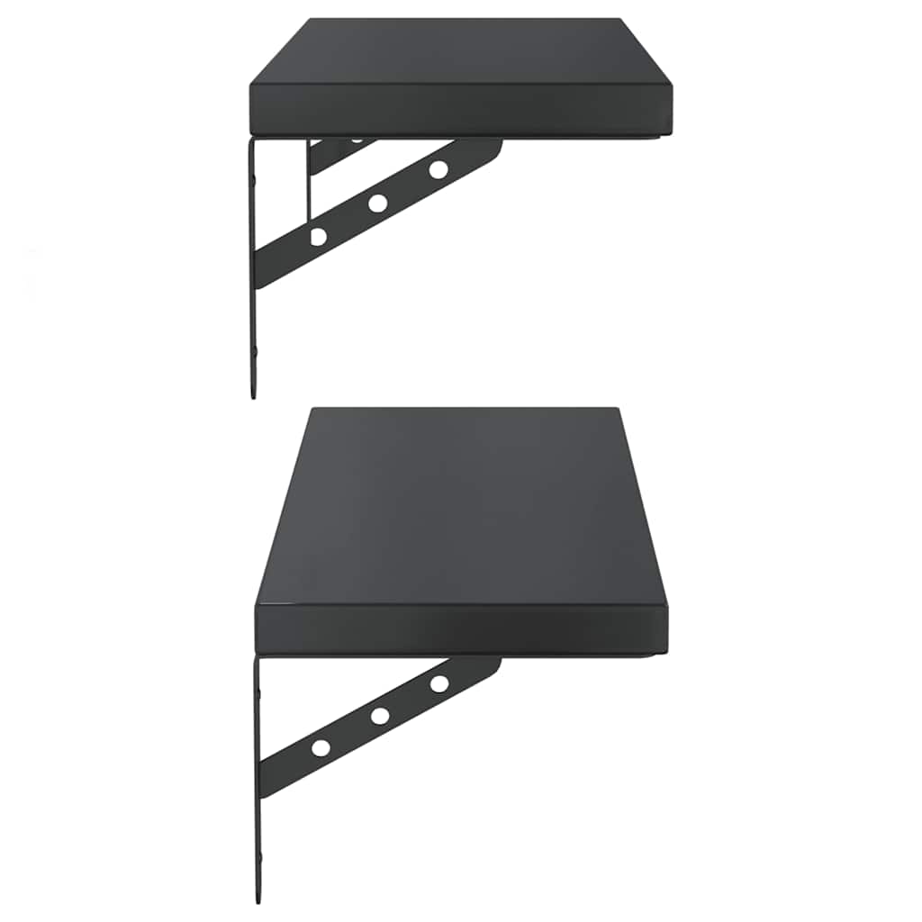 Étagères murales 2 pcs 75x23,5 cm noir acier inoxydable - XIOS