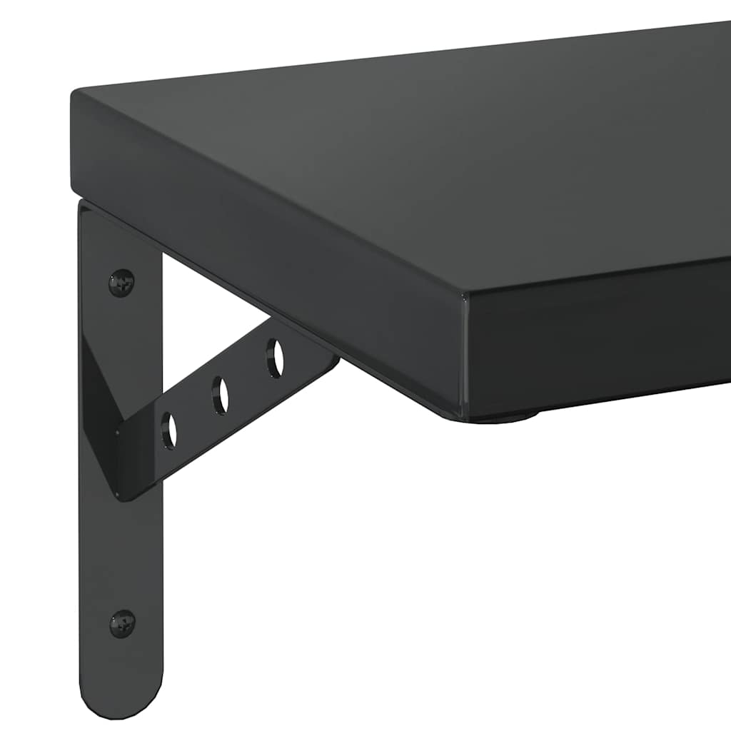 Étagères murales 2 pcs 75x23,5 cm noir acier inoxydable - XIOS