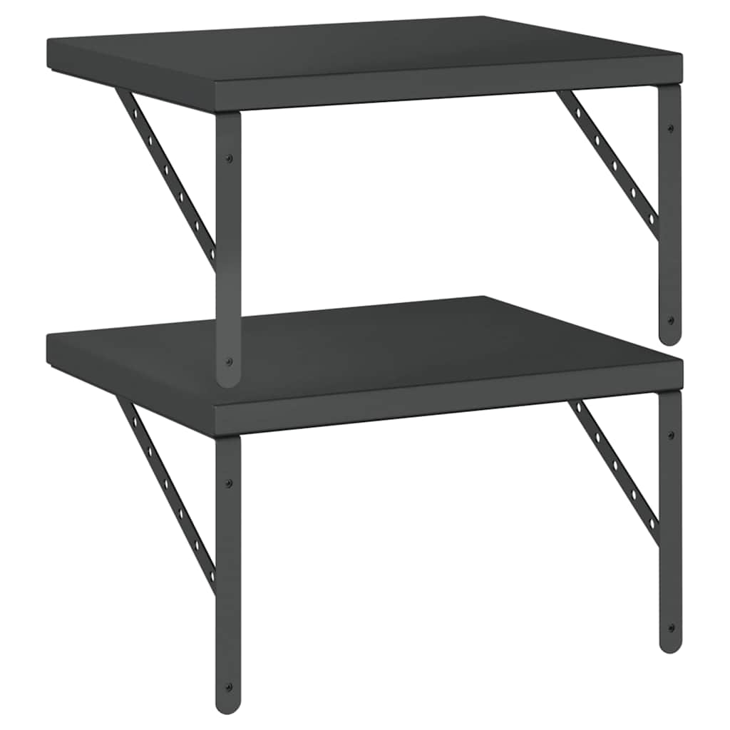 Étagères murales 2 pcs 50x40 cm noir acier inoxydable - XIOS