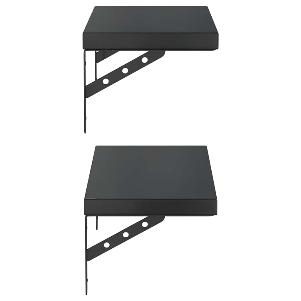 Étagères murales 2 pcs 50x23,5 cm noir acier inoxydable - XIOS