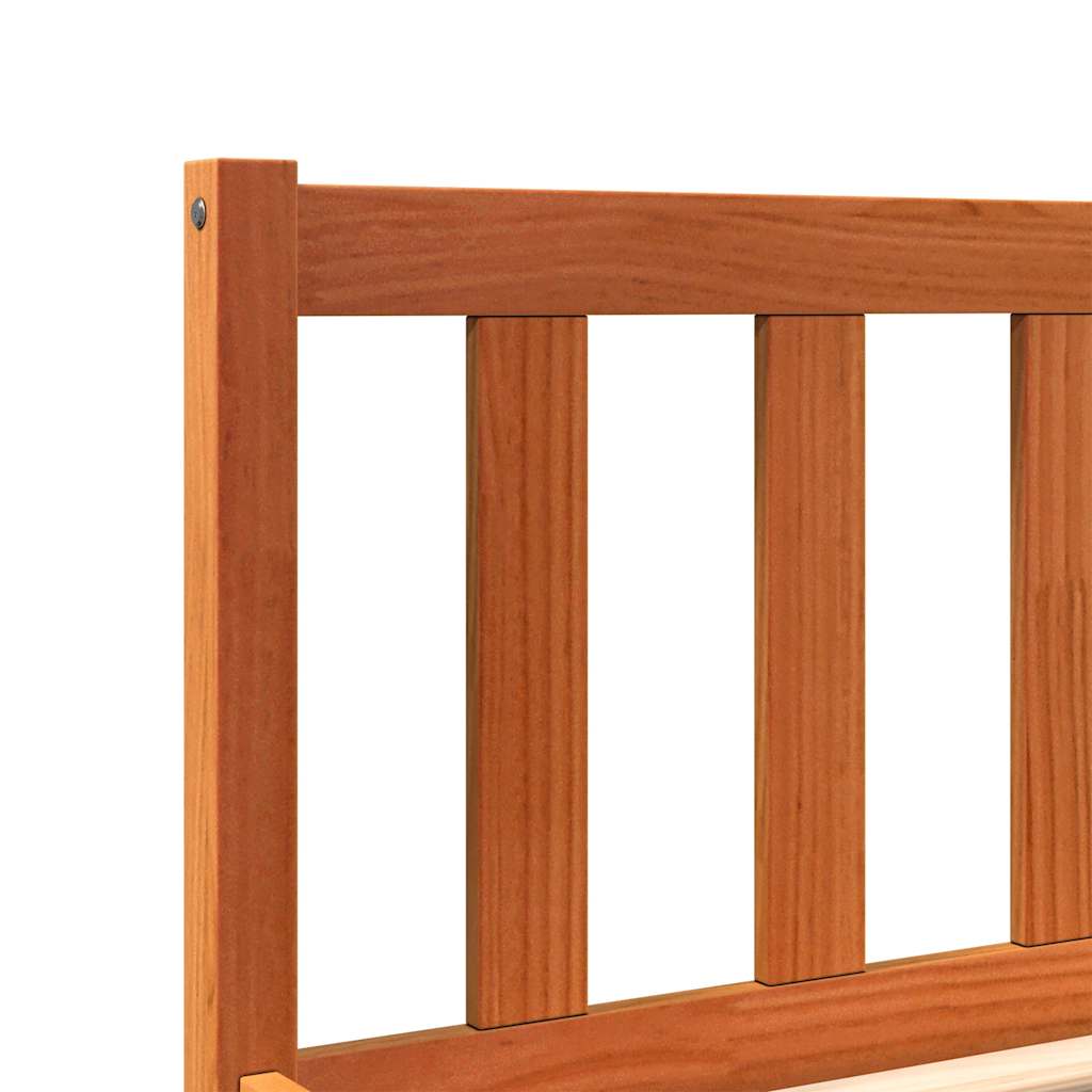 Cadre de lit sans matelas cire marron 100x200cm bois pin massif - XIOS