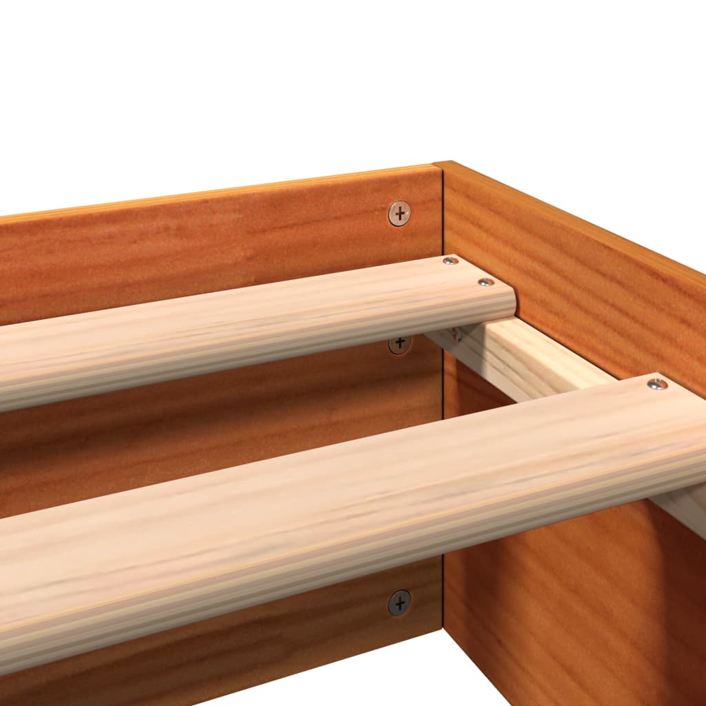 Cadre de lit sans matelas cire marron 140x200cm bois pin massif - XIOS