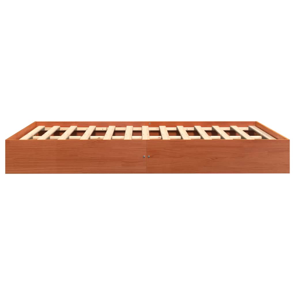 Cadre de lit sans matelas cire marron 120x200cm bois pin massif - XIOS
