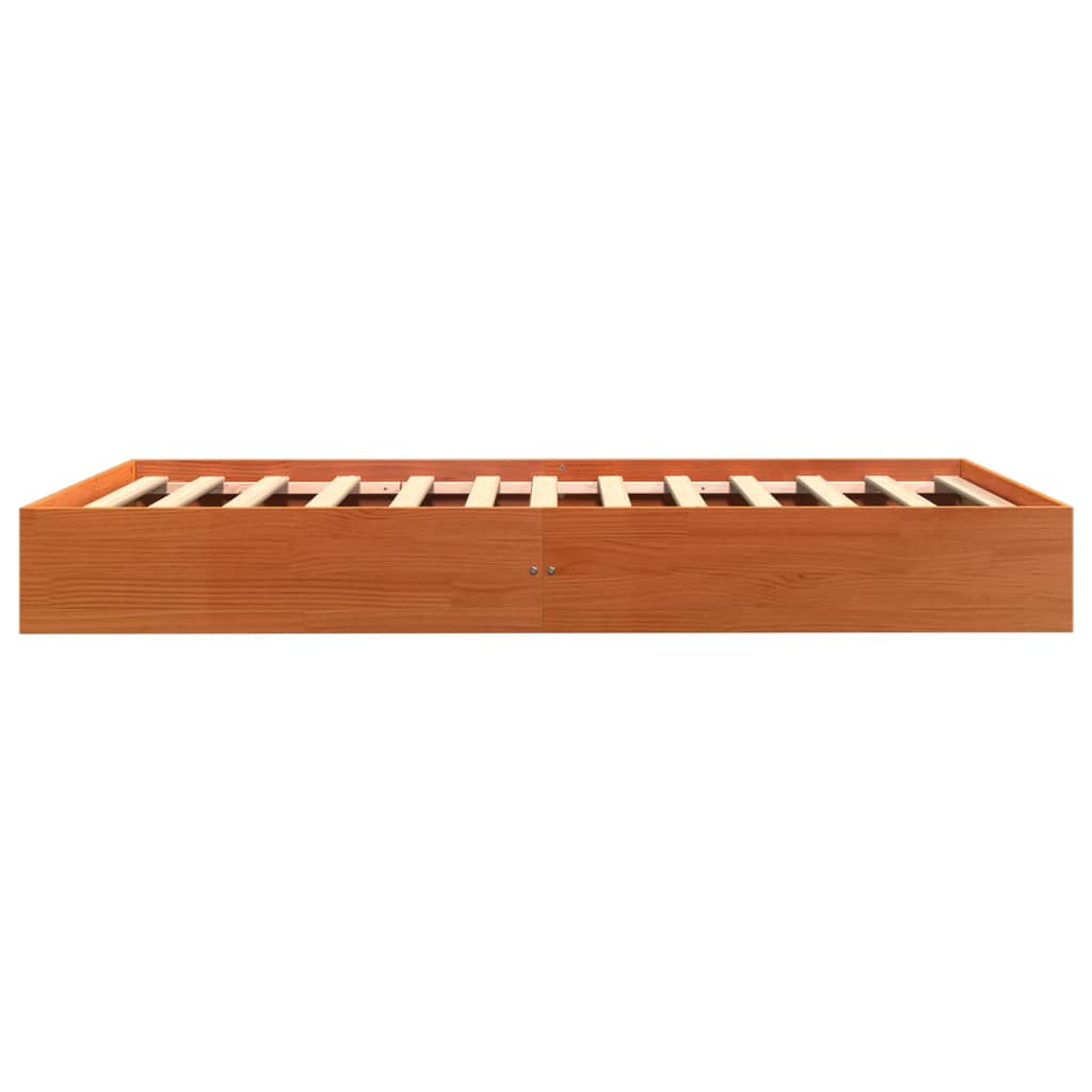 Cadre de lit sans matelas cire marron 75x190 cm bois pin massif - XIOS