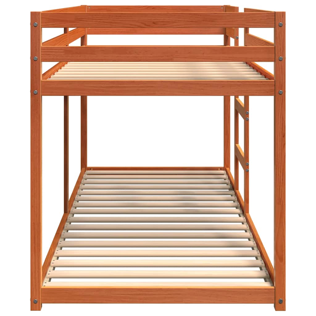 Lit superposé sans matelas cire marron 80x200 cm pin massif - XIOS