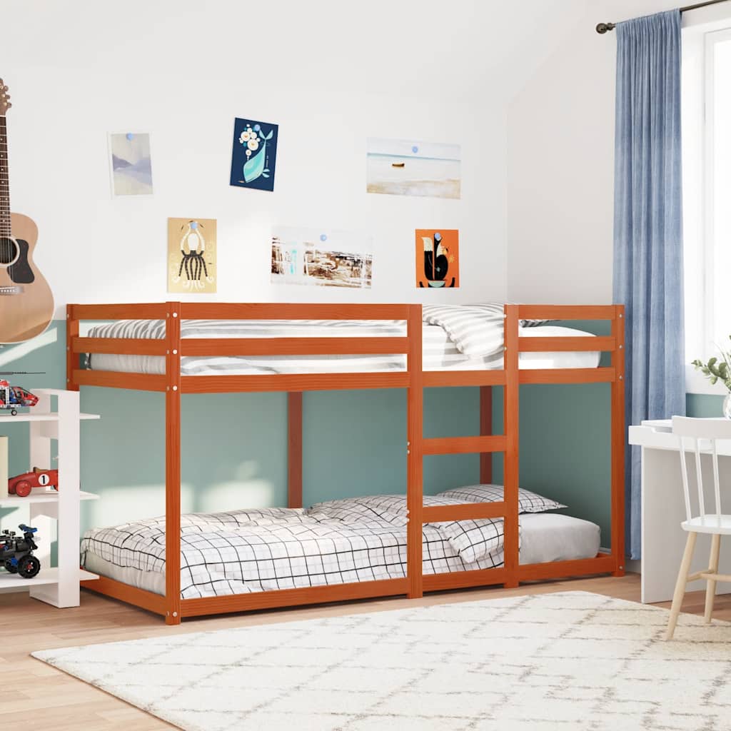 Lit superposé sans matelas cire marron 80x200 cm pin massif - XIOS