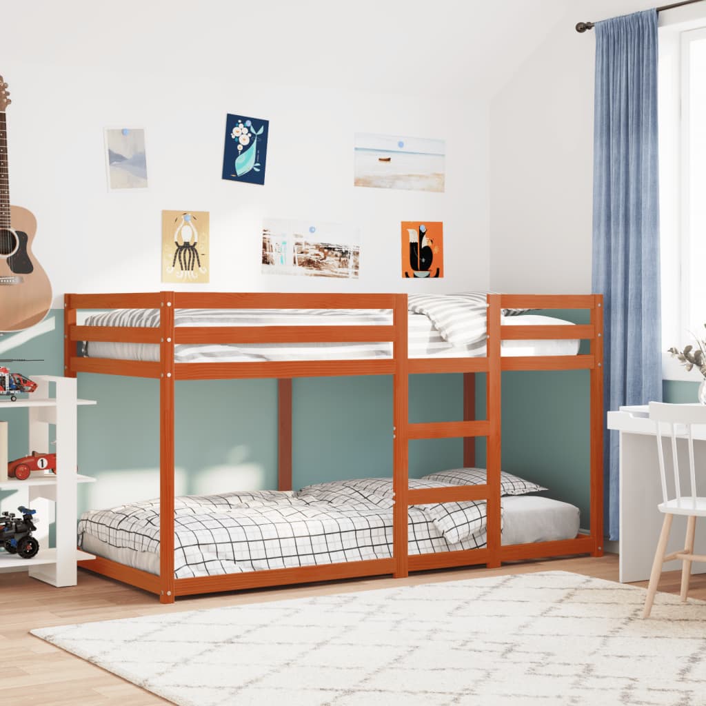 Lit superposé sans matelas cire marron 80x200 cm pin massif - XIOS