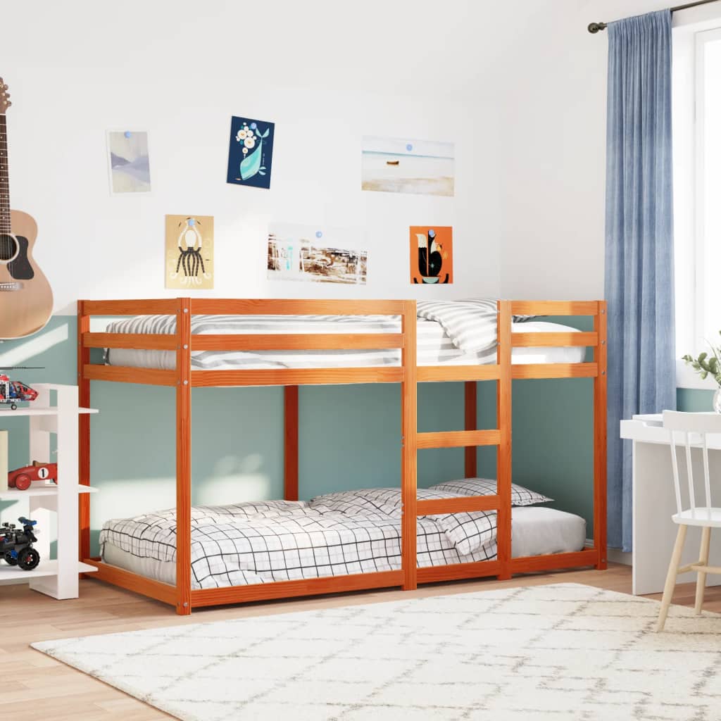 Lit superposé sans matelas cire marron 90x190 cm pin massif - XIOS