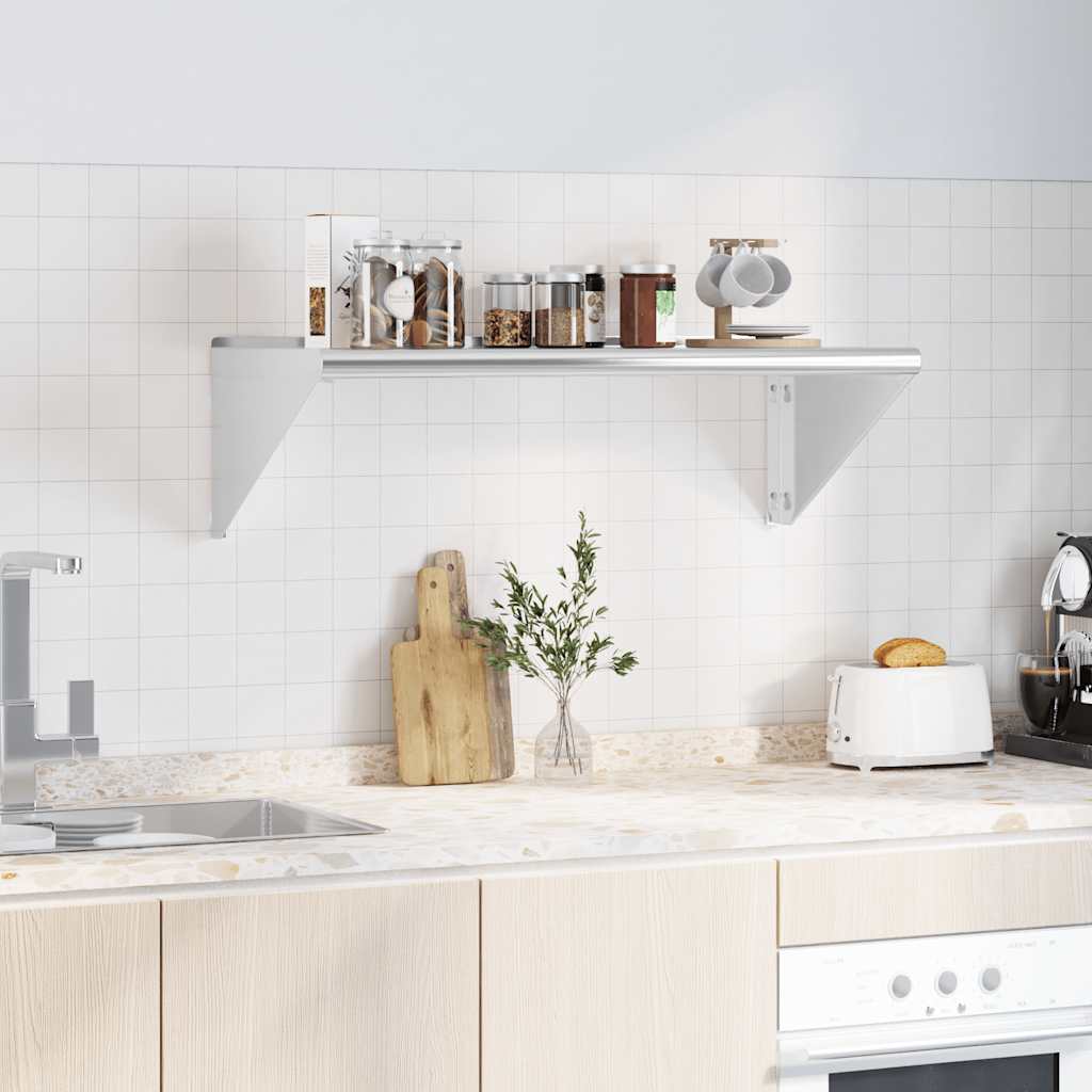 Étagère murale 100x45x31 cm argenté acier inoxydable - XIOS
