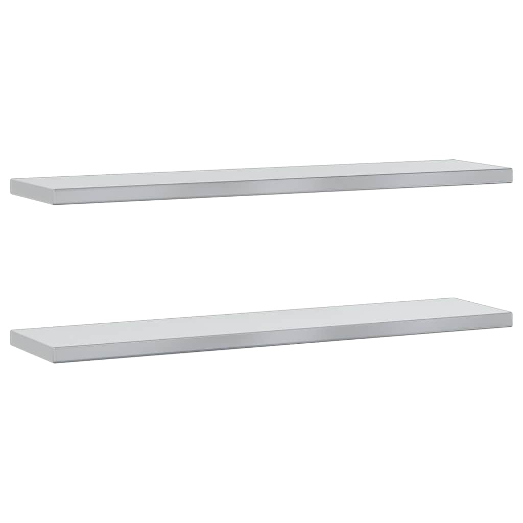 Étagères murales 2 pcs 100x23,5x3 cm argenté acier inoxydable - XIOS