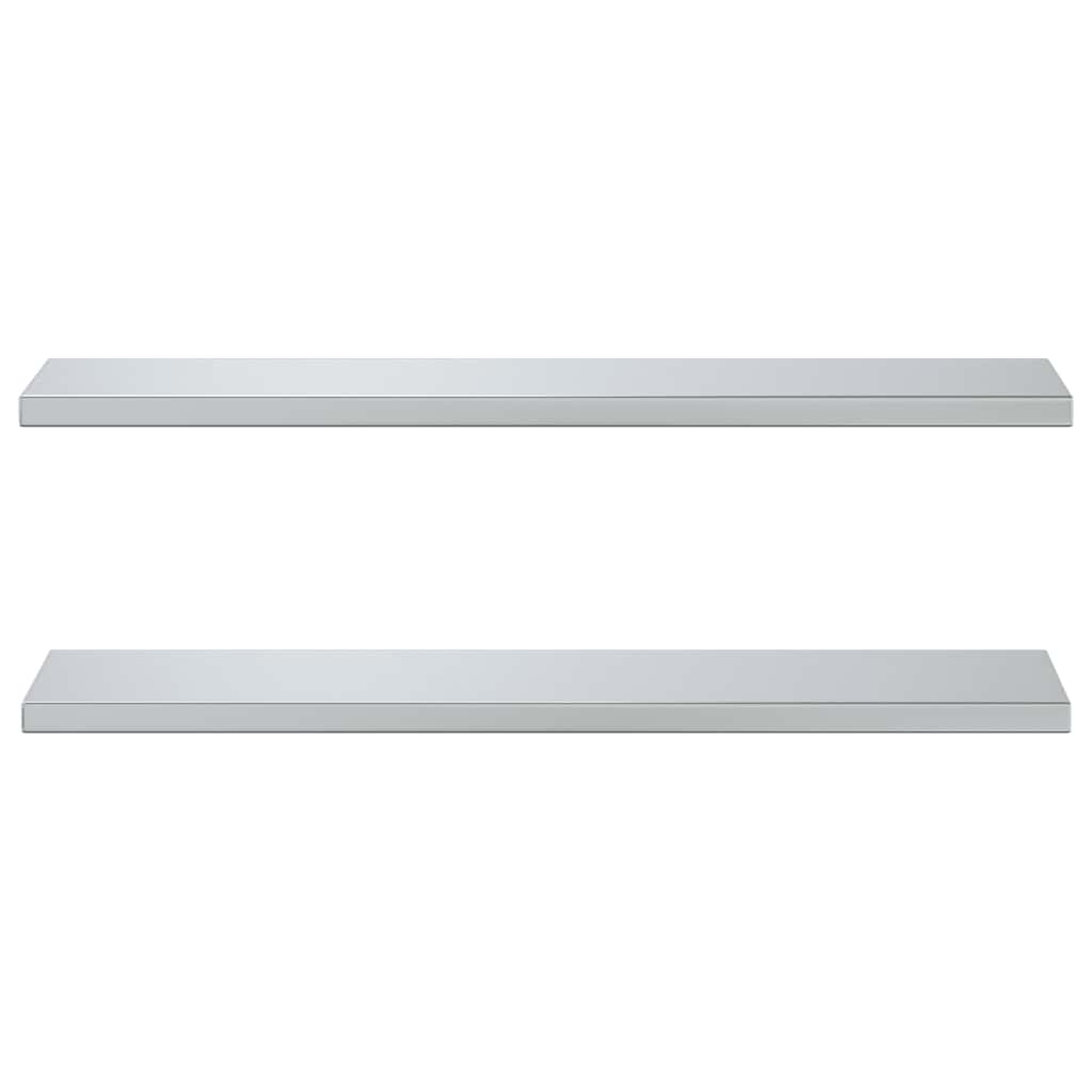 Étagères murales 2 pcs 100x23,5x3 cm argenté acier inoxydable - XIOS