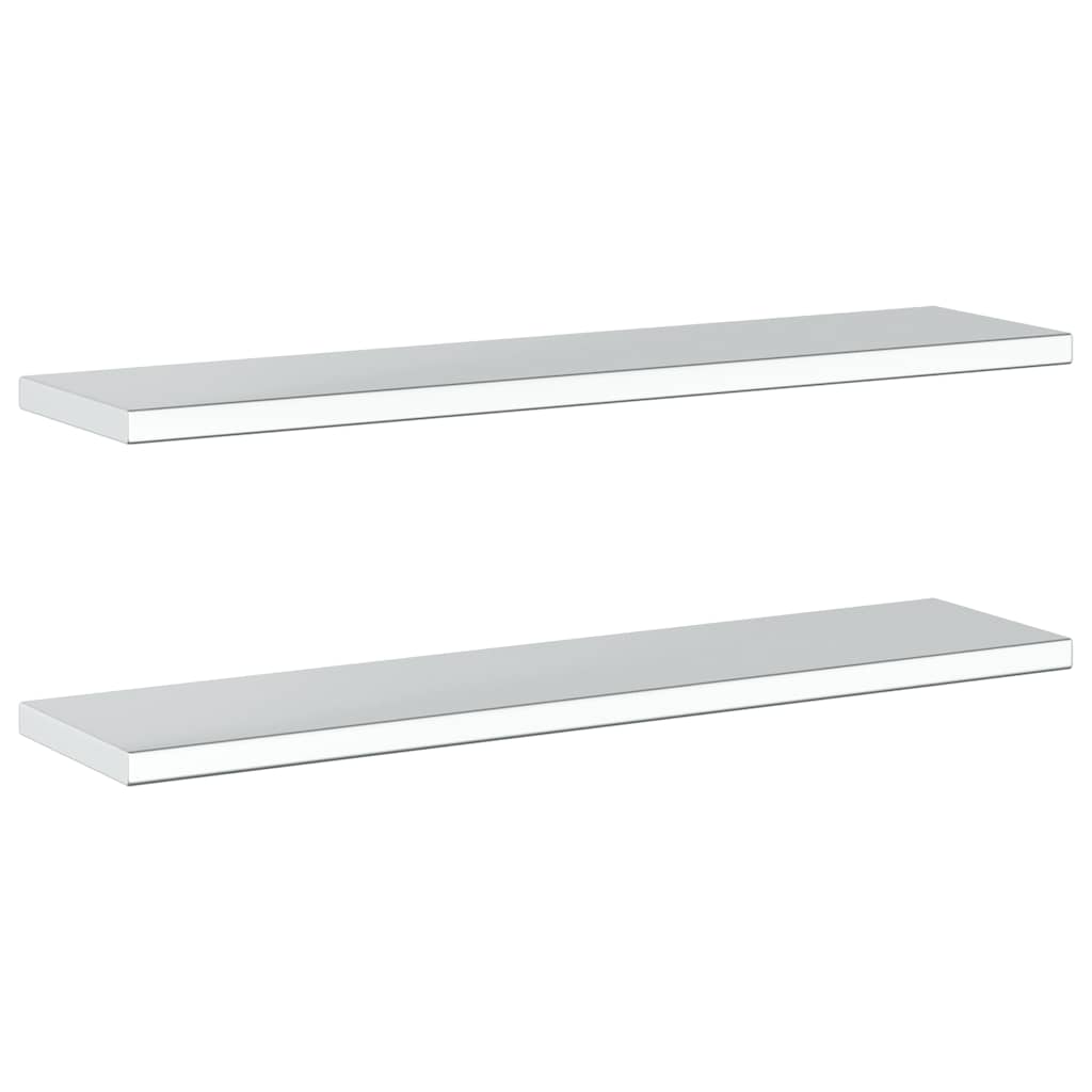 Étagères murales 2 pcs 100x23,5x3 cm argenté acier inoxydable - XIOS
