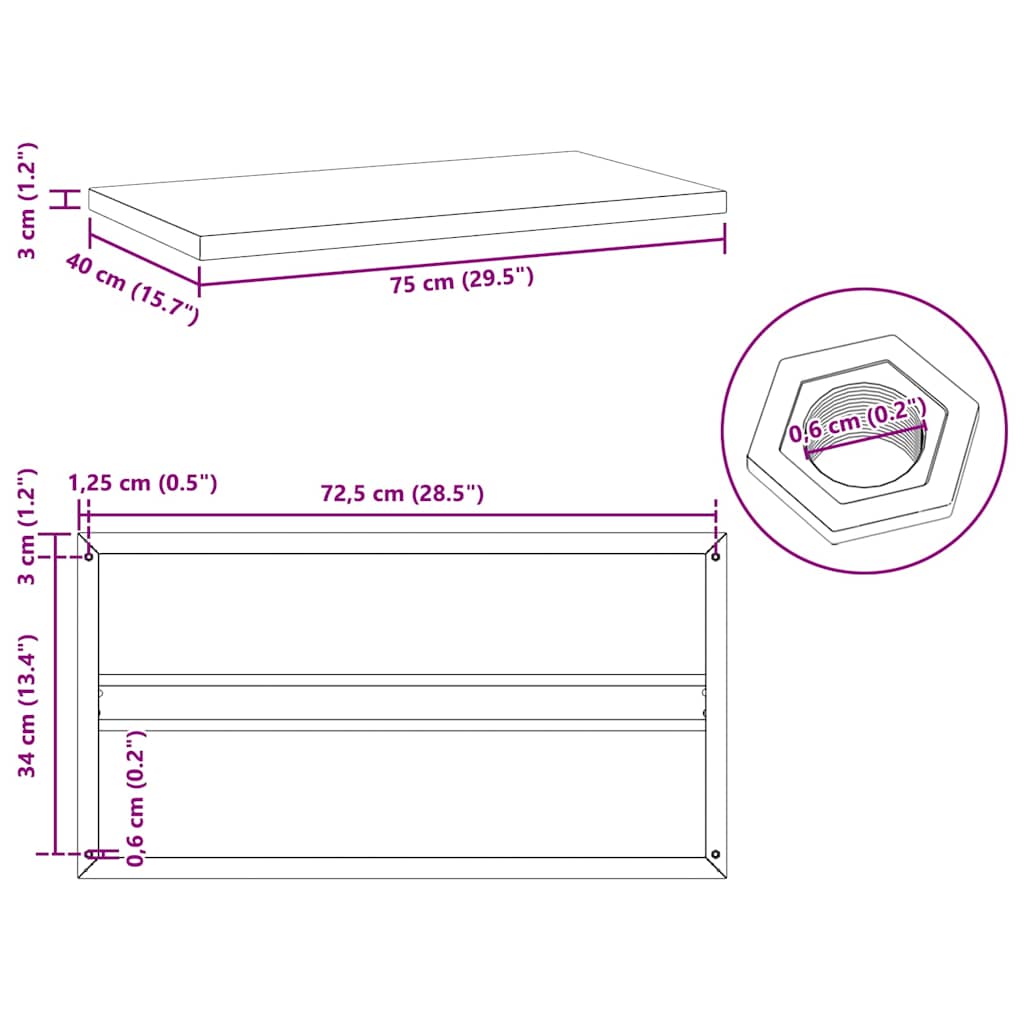 Étagères murales 2 pcs 75x40 cm argenté acier inoxydable - XIOS