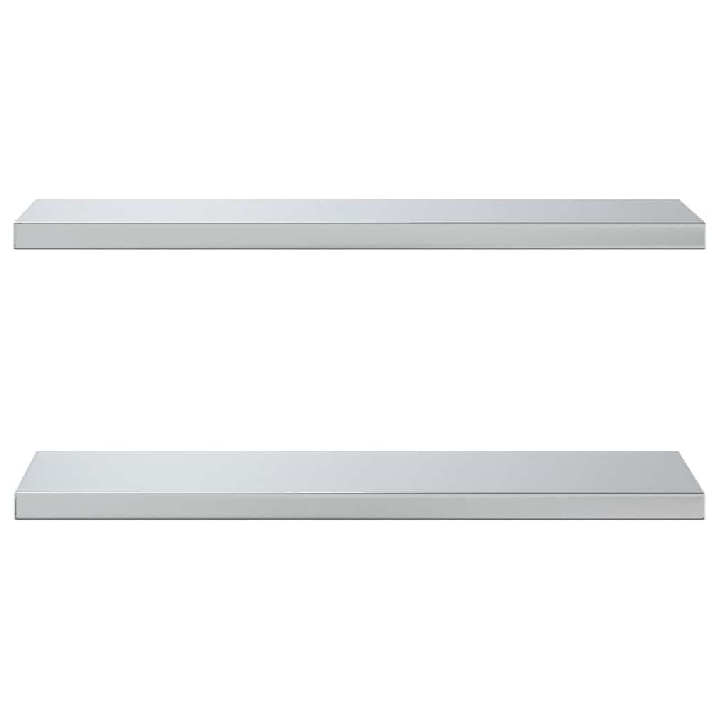 Étagères murales 2 pcs 75x23,5x3 cm argenté acier inoxydable - XIOS