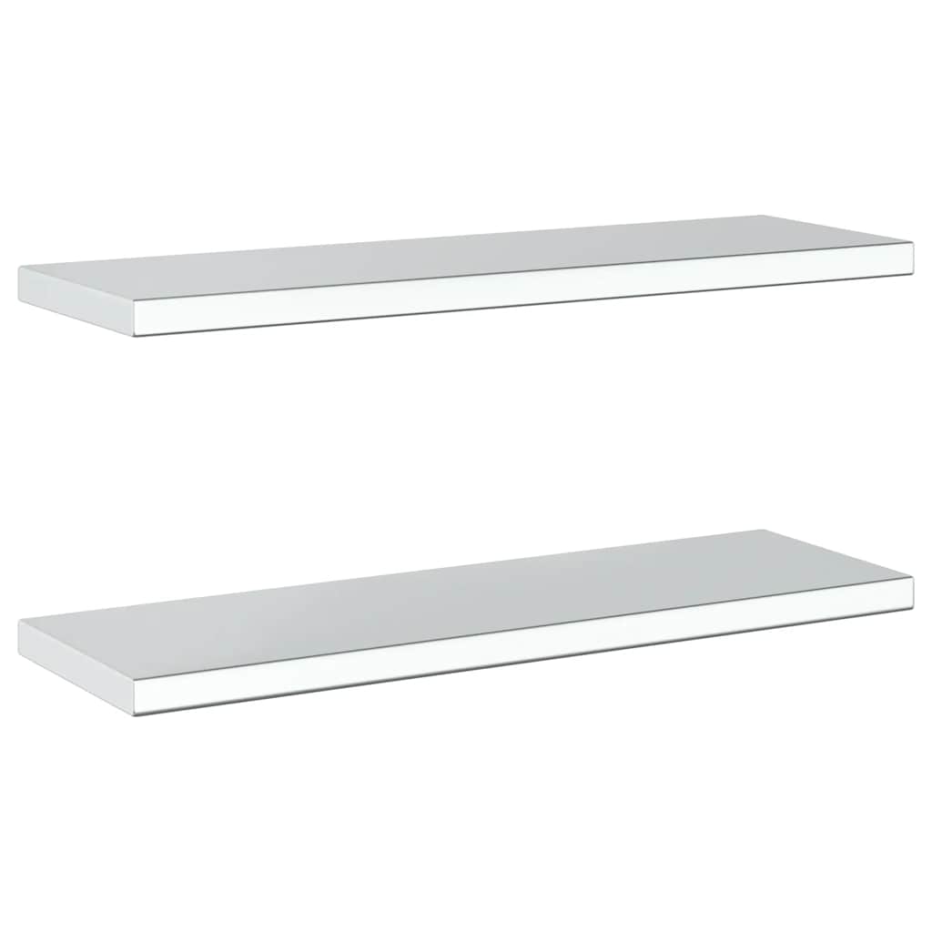 Étagères murales 2 pcs 75x23,5x3 cm argenté acier inoxydable - XIOS
