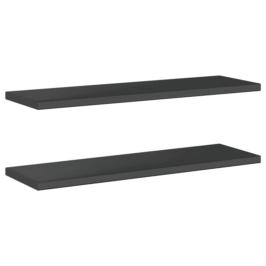 Étagères murales 2 pcs 100x30x3 cm noir acier inoxydable - XIOS