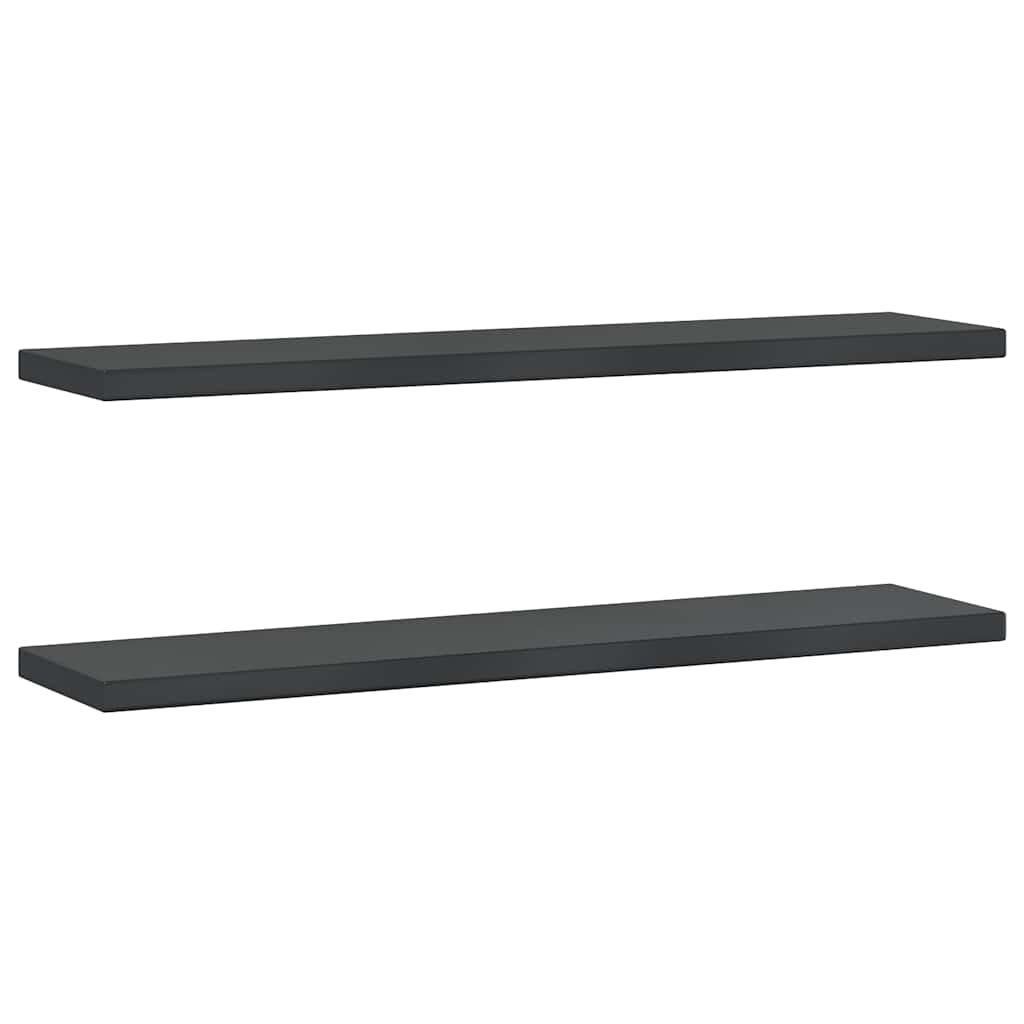Étagères murales 2 pcs 100x23,5x3 cm noir acier inoxydable - XIOS