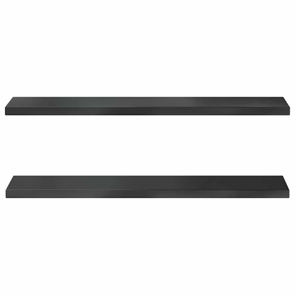 Étagères murales 2 pcs 100x23,5x3 cm noir acier inoxydable - XIOS