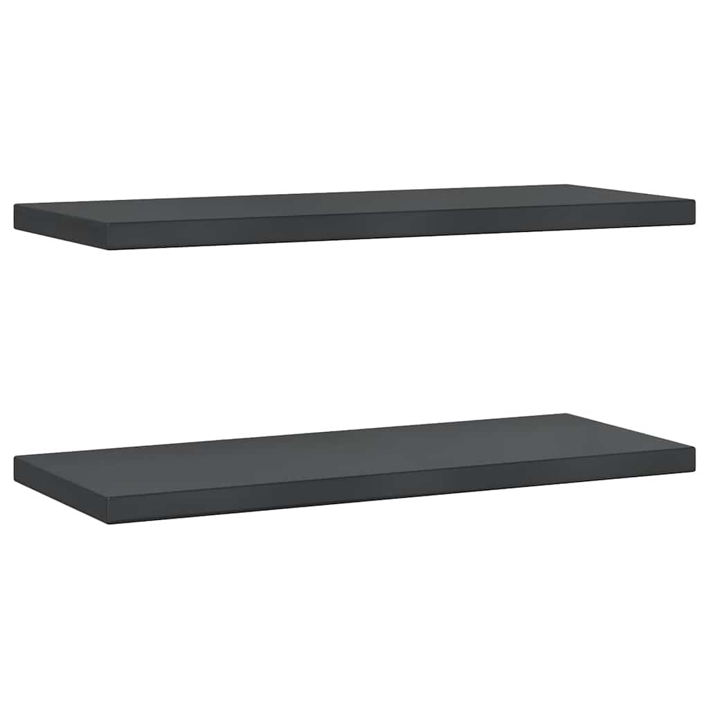 Étagères murales 2 pcs 75x30x3 cm noir acier inoxydable - XIOS