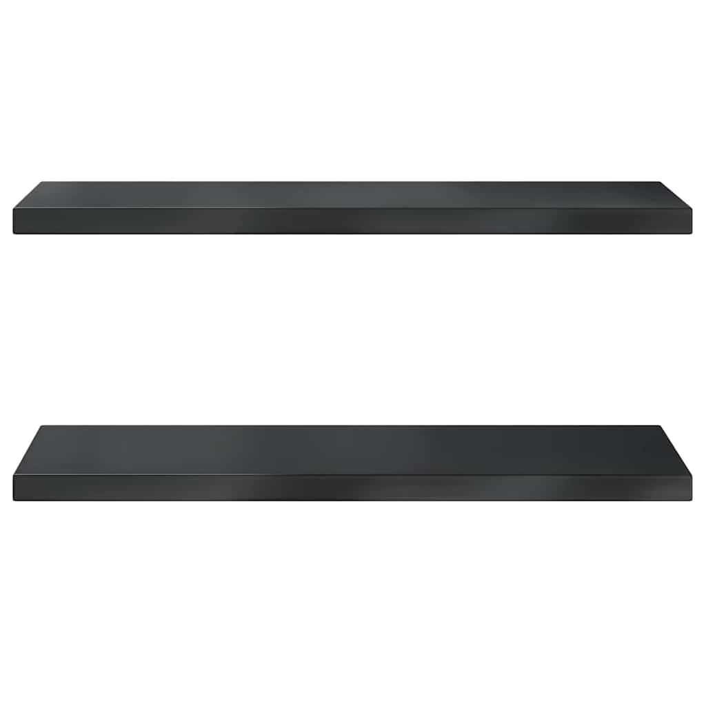 Étagères murales 2 pcs 75x30x3 cm noir acier inoxydable - XIOS