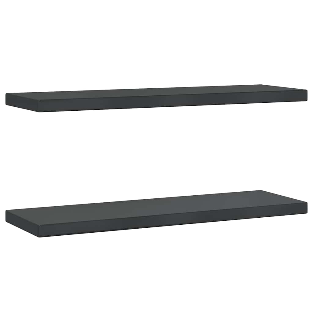 Étagères murales 2 pcs 75x23,5x3 cm noir acier inoxydable - XIOS