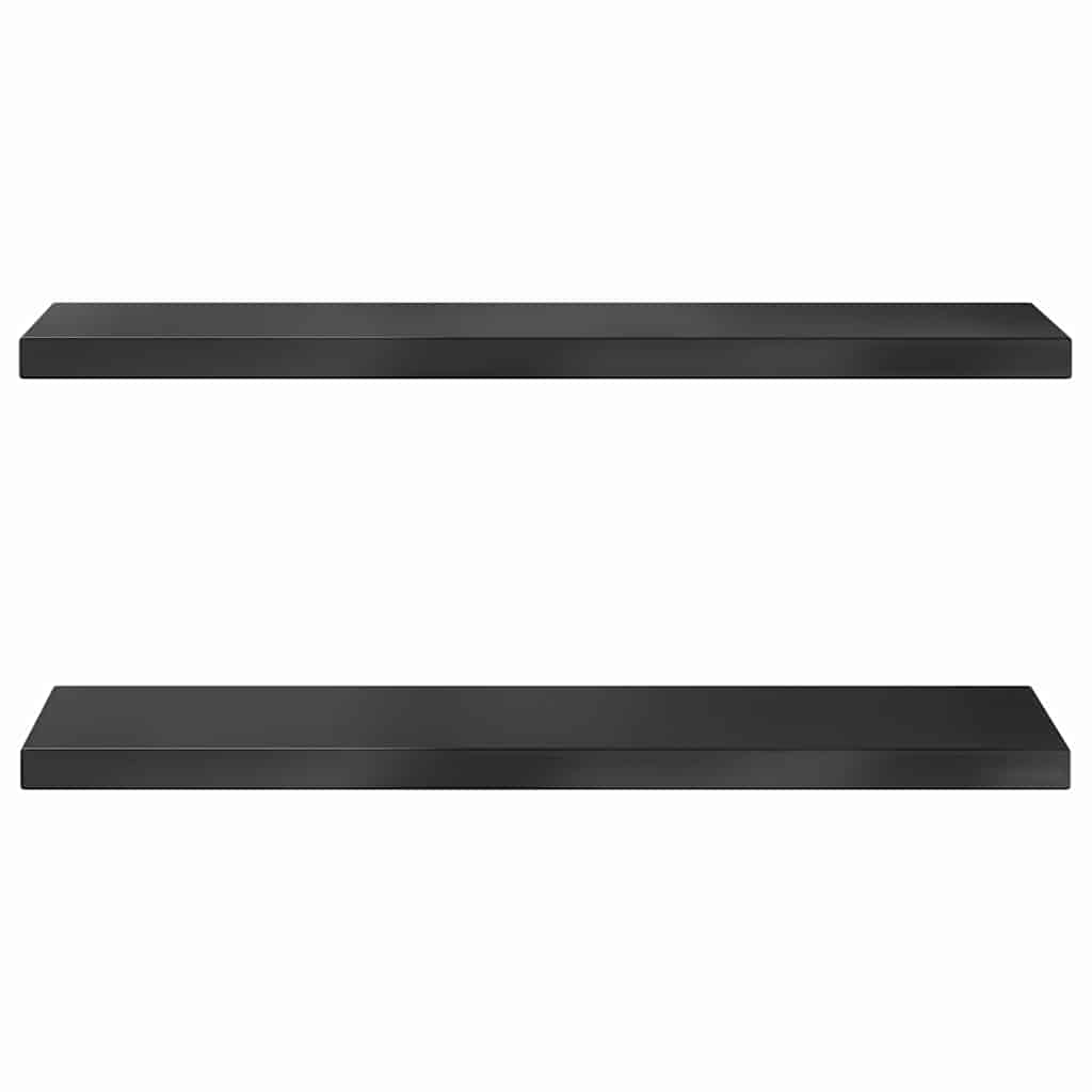 Étagères murales 2 pcs 75x23,5x3 cm noir acier inoxydable - XIOS