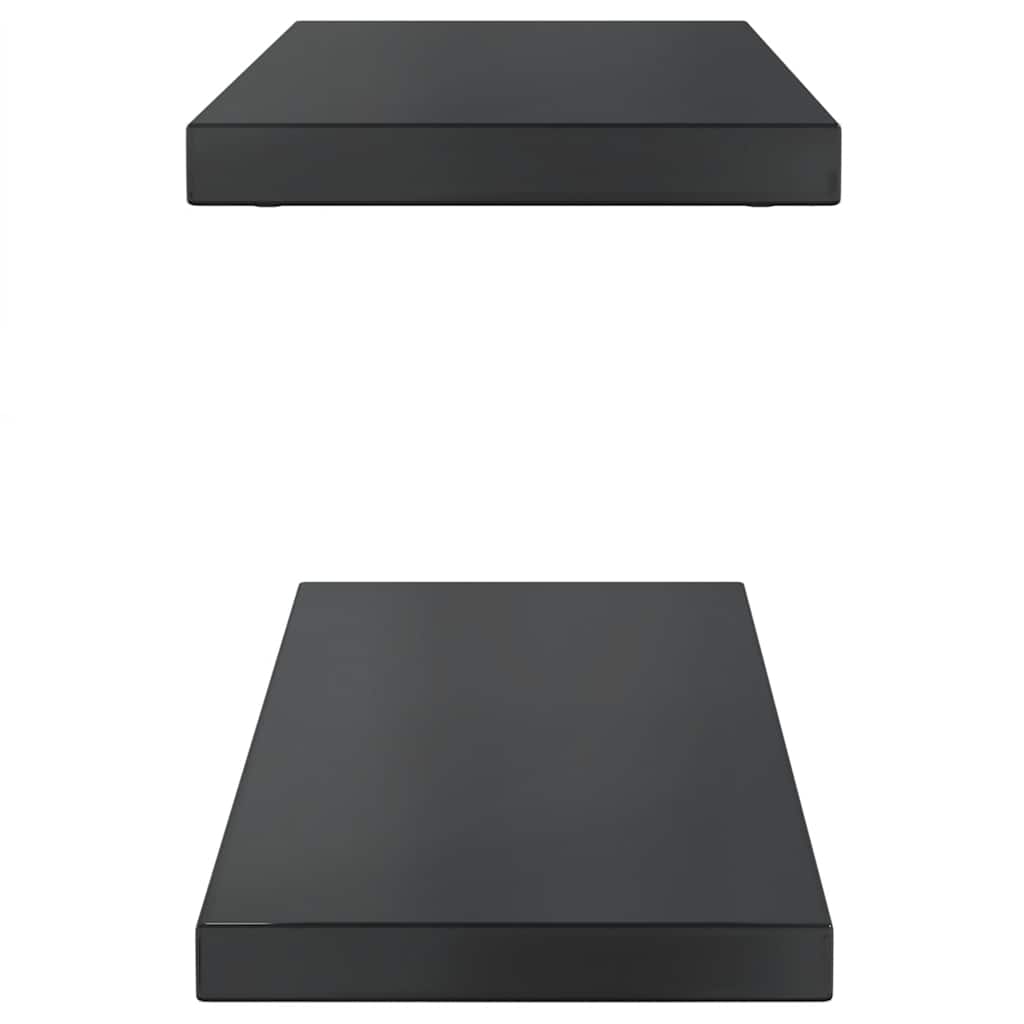 Étagères murales 2 pcs 75x23,5x3 cm noir acier inoxydable - XIOS