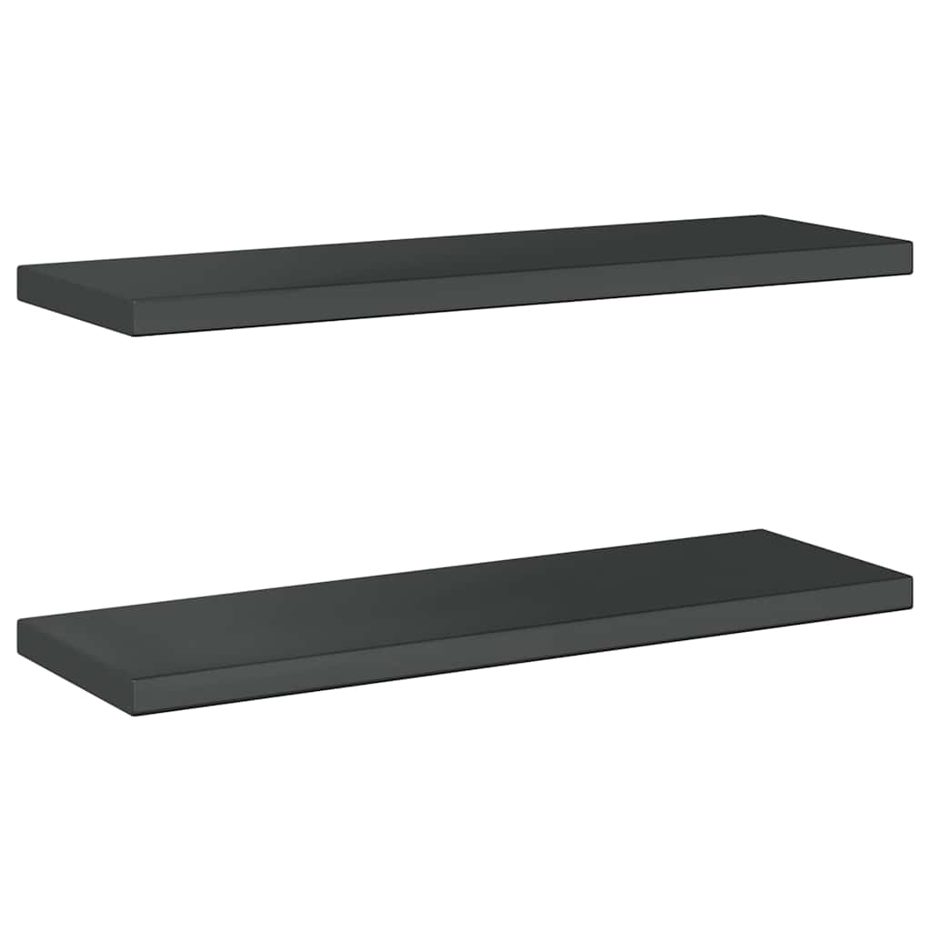 Étagères murales 2 pcs 75x23,5x3 cm noir acier inoxydable - XIOS