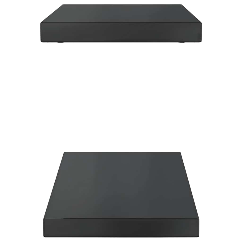 Étagères murales 2 pcs 50x23,5x3 cm noir acier inoxydable - XIOS