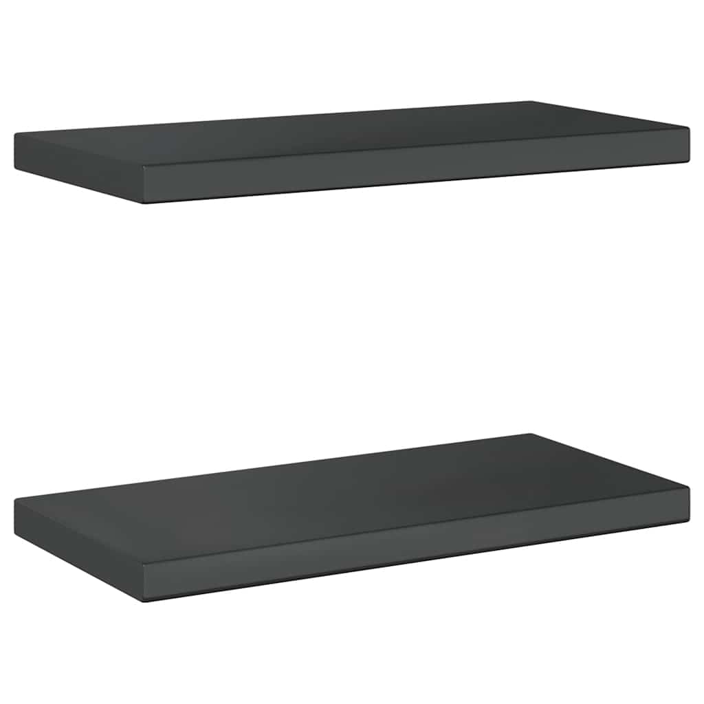 Étagères murales 2 pcs 50x23,5x3 cm noir acier inoxydable - XIOS