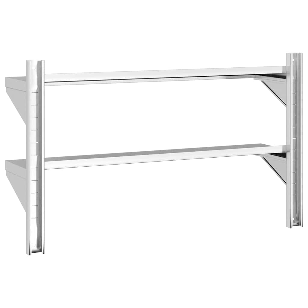 Étagère murale 2 niveaux 100x23,5x60cm argenté acier inoxydable - XIOS