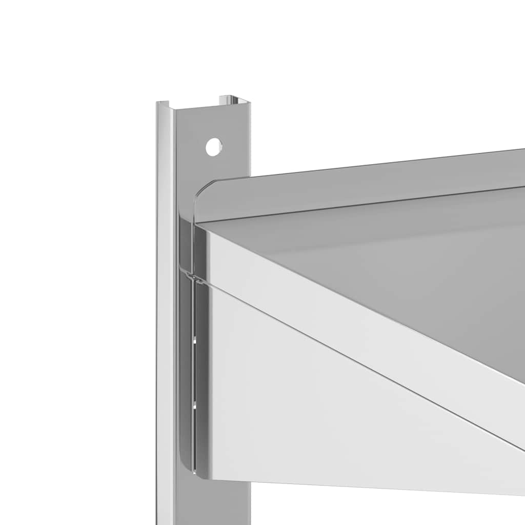 Étagère murale 2 niveaux 100x23,5x60cm argenté acier inoxydable - XIOS