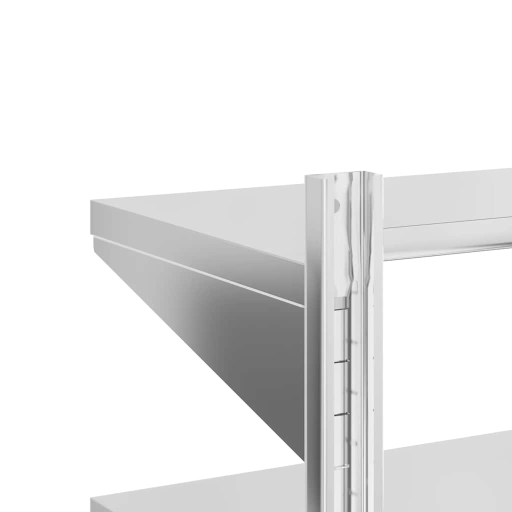 Étagère murale à 2 niveaux 75x40x60 cm argenté acier inoxydable - XIOS