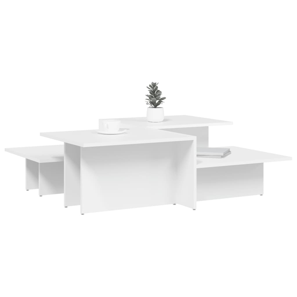 Tables basses 2 pcs blanc bois d'ingénierie - XIOS