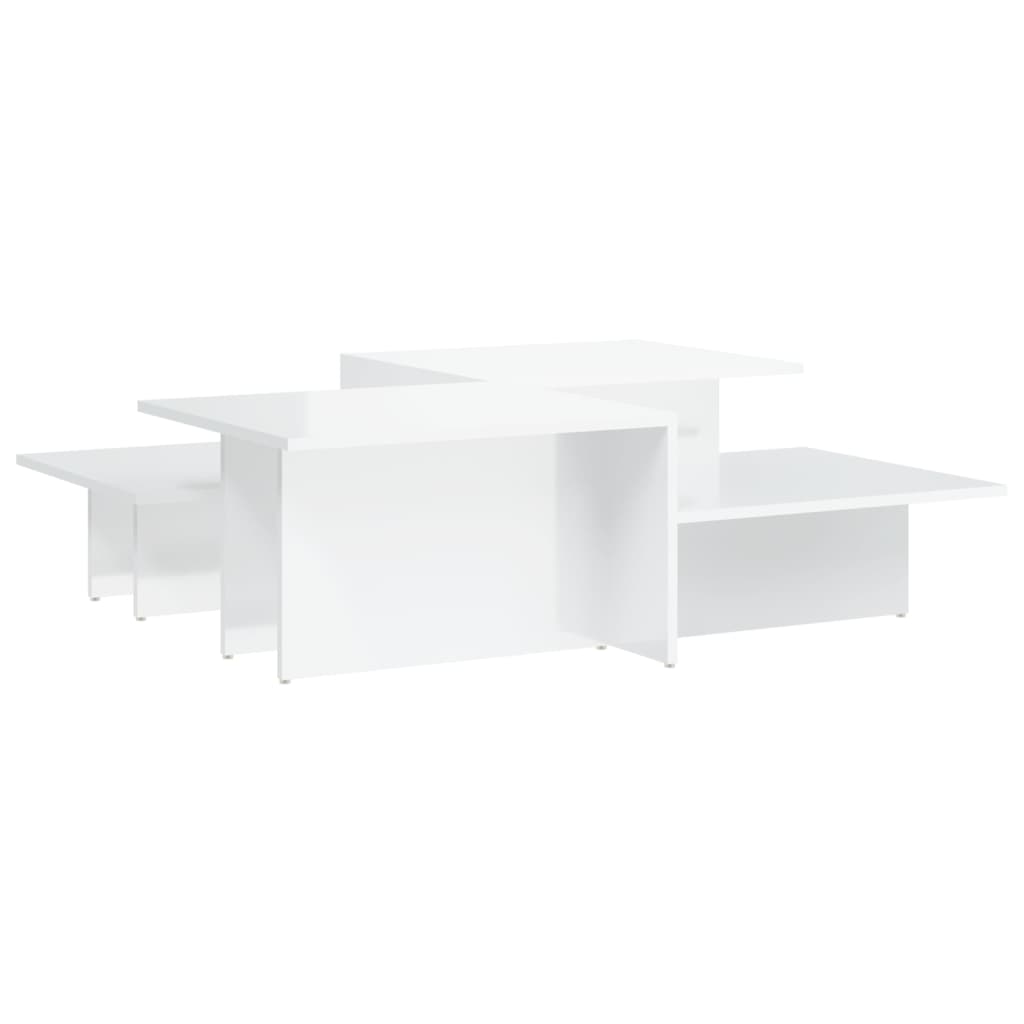 Tables basses 2 pcs blanc brillant bois d'ingénierie - XIOS