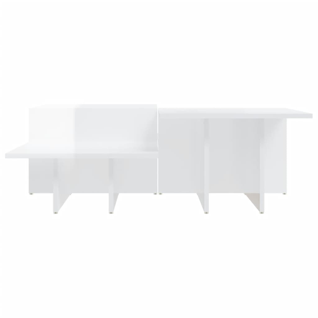 Tables basses 2 pcs blanc brillant bois d'ingénierie - XIOS