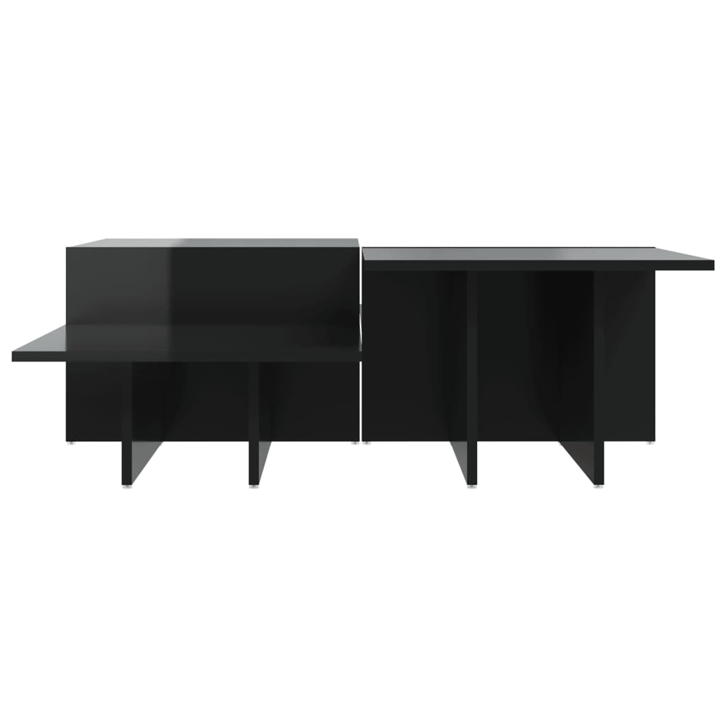 Tables basses 2 pcs noir brillant bois d'ingénierie - XIOS