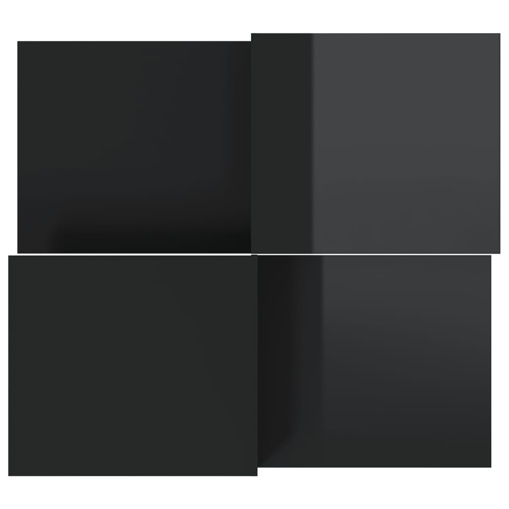 Tables basses 2 pcs noir brillant bois d'ingénierie - XIOS