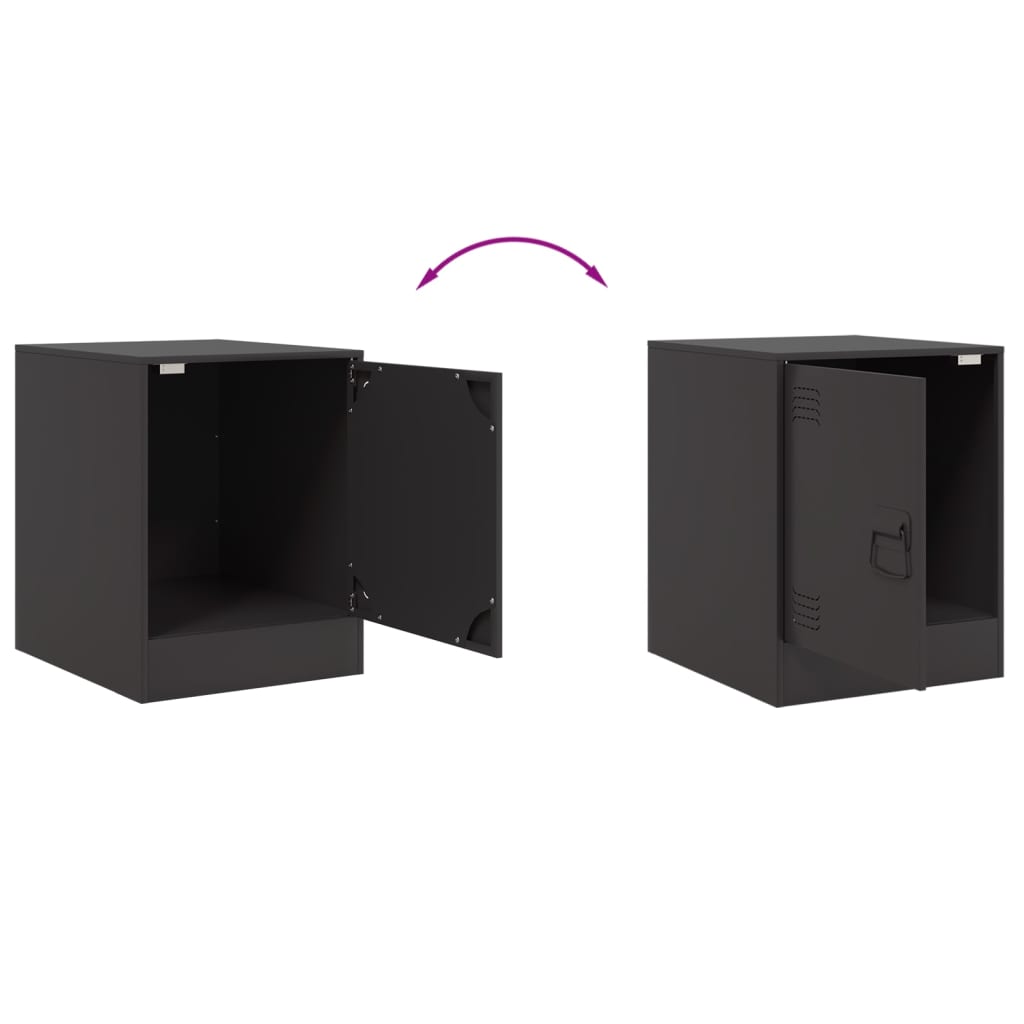 Tables de chevet 2 pcs noir 34,5x39x44 cm acier - XIOS
