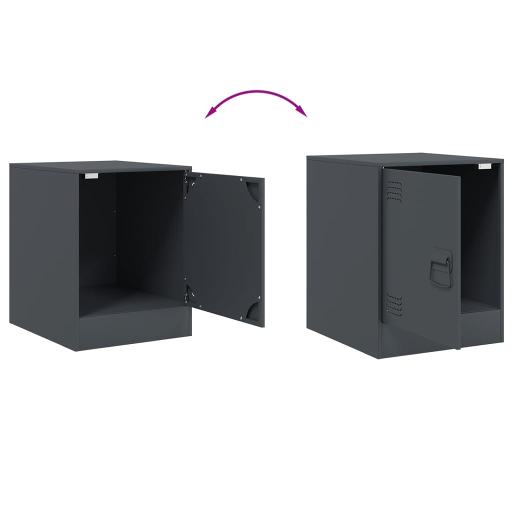 Tables de chevet 2 pcs anthracite 34,5x39x44 cm acier - XIOS