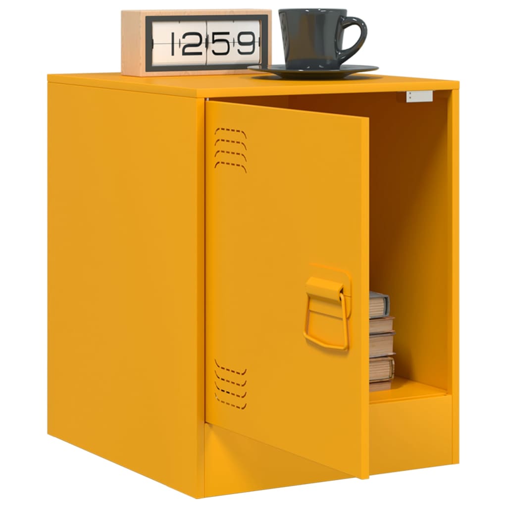 Tables de chevet 2 pcs jaune moutarde 34,5x39x44 cm acier - XIOS