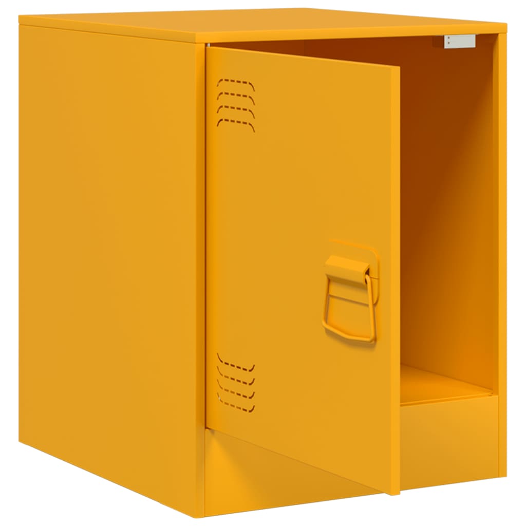 Tables de chevet 2 pcs jaune moutarde 34,5x39x44 cm acier - XIOS